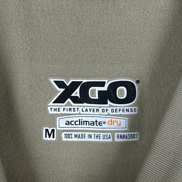 XGO Shirt Medium Mens Tan Crew-Neck Made USA Base‎ layer Acclimate Dry Outdoor - Picture 6 of 11